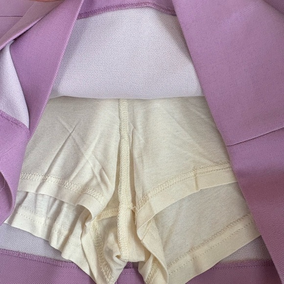 MAJE Lilac Mini Skirt Skort with Silver Button Detail NWT XS & built in shorts - Picture 9 of 14